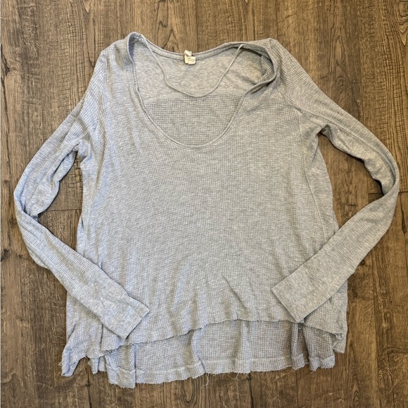 Free People Malibu Thermal Top- Light Grey - Picture 4 of 6